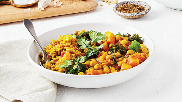 Chickpea and Kale Curry with Brown Basmati Rice