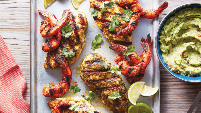Grilled Cilantro Chicken & Shrimp