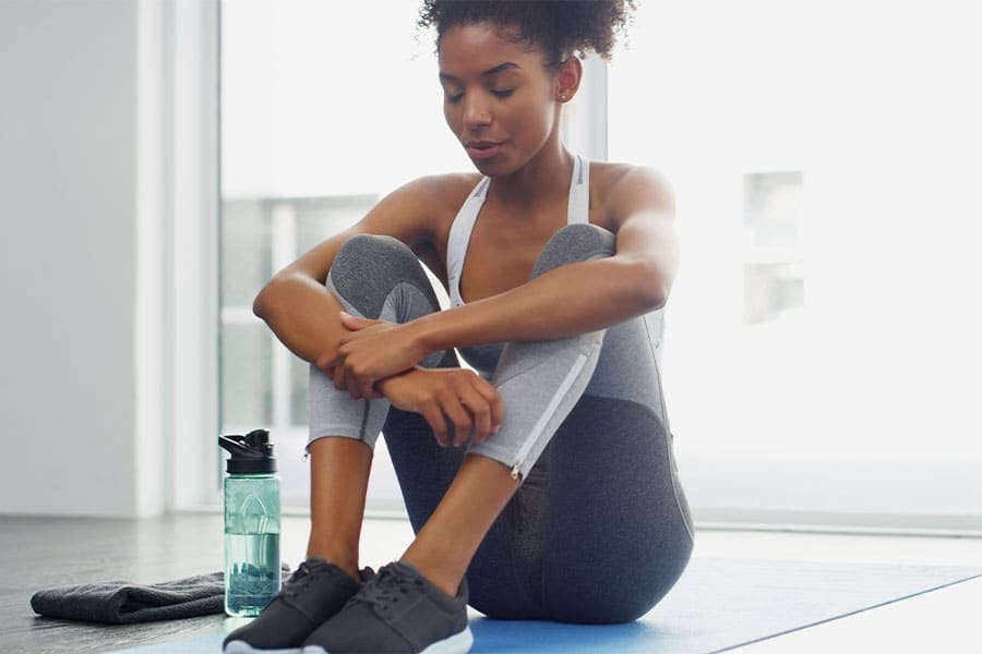 Woman Breathing After Workout